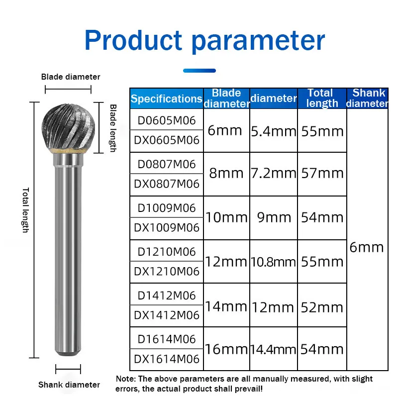 Шлифовальная головка из вольфрамовой стали твердосплавная Вращающаяся насадка
