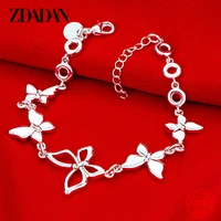 zdadan 925 sterling silver charm butterfly chain bracelet for women fashion bracelets silver jewelry gift