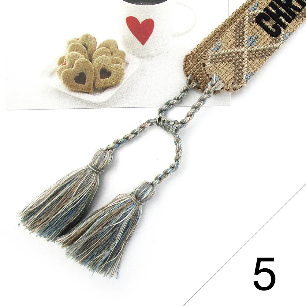 

NEW Fashion Handmade Signature Embroidered Color Cotton Bracelet Women's Men's Woven Tassel Adjustable Lover Bracelet Wholesale