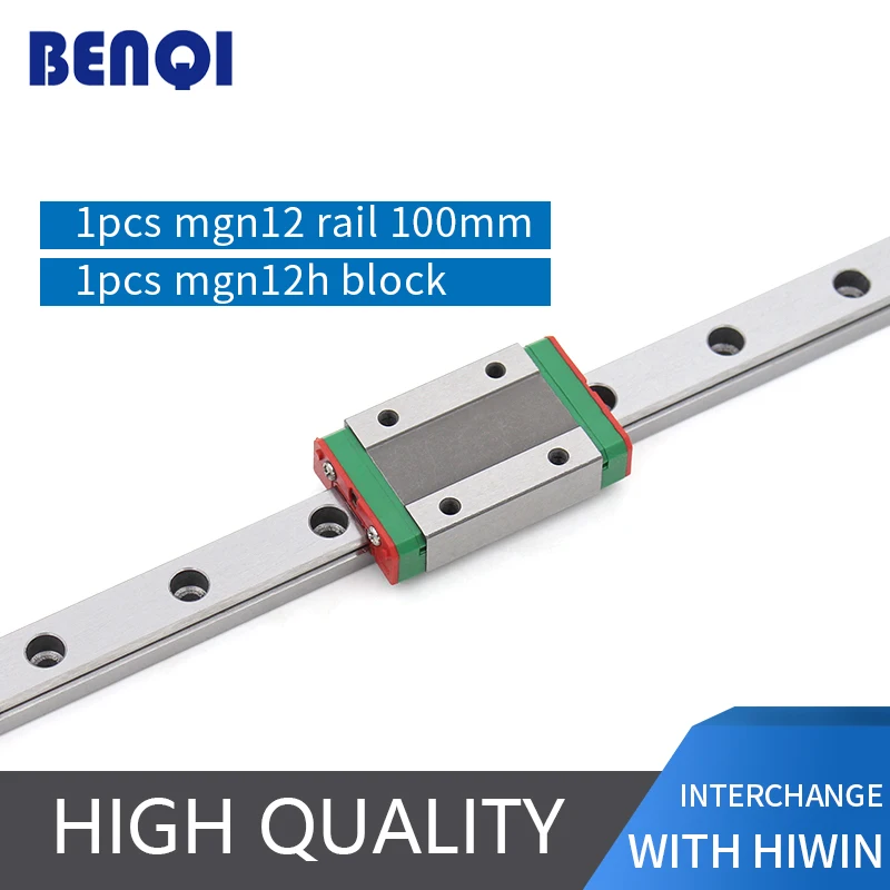 Внутренняя линейная направляющая 100 мм MGN12 + 1 блок MGN12H|linear guide rail|guide railmgn12h block |