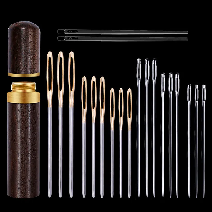 

MIUSIE 21pcs/Set Leather Crafts Big Eye Needles Fabric Cross Stitch Knitting Needles Manual For Embroidery Sewing Needles