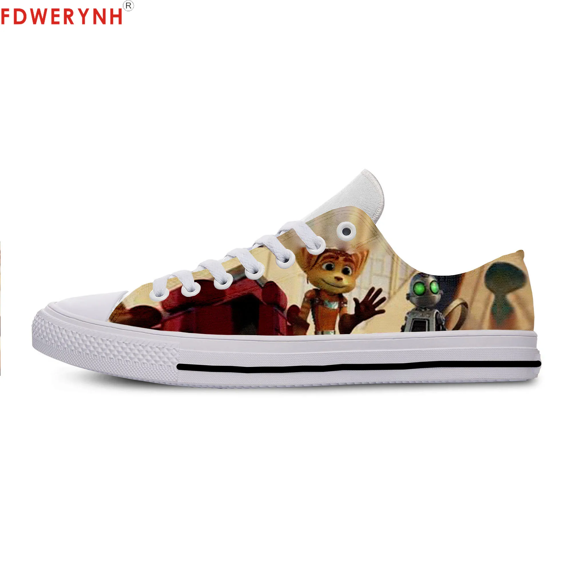 

Men's Casual Shoes Cartoon Cute Funny Game Ratchet Clank Canvas Strap Ladies Casual Man Shoes Comfortable
