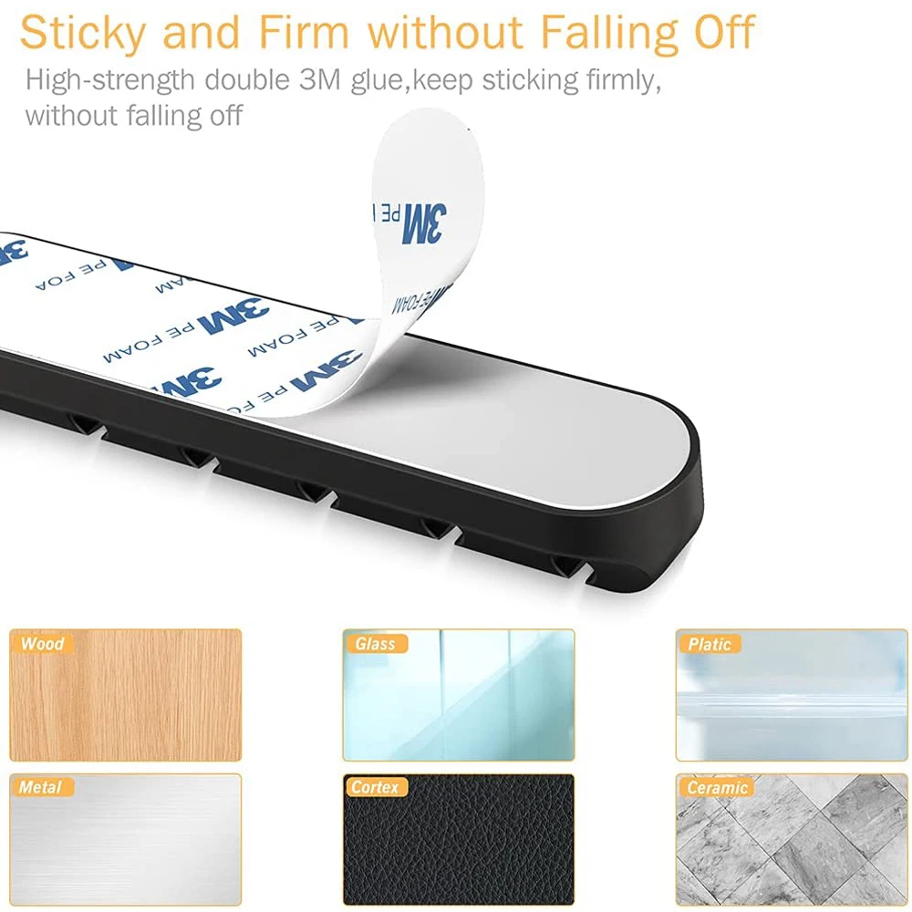 Silicone USB Organizer Cable Holder Cable Winder Desktop Tidy Management Clips Holder for Mouse Keyboard Headphone Wire Organize