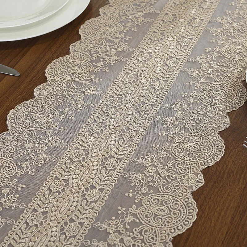 Корейский стиль T-образный кружевной подвесной стол флаг полиэстер вышивка