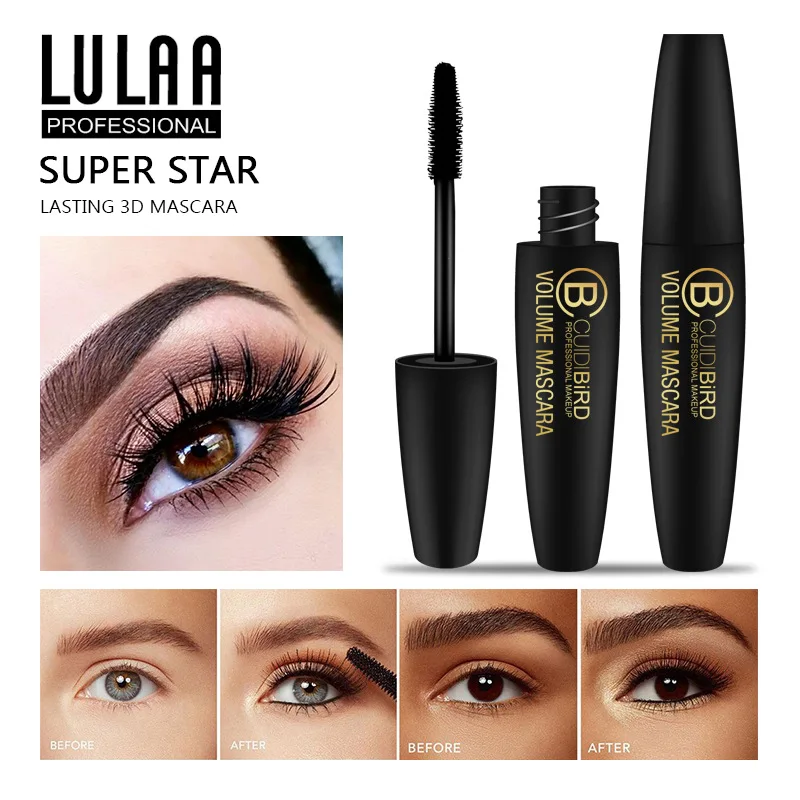 4D Тушь для ресниц из шелкового волокна Водостойкая Rimel 3d удлинение Черная Толстая