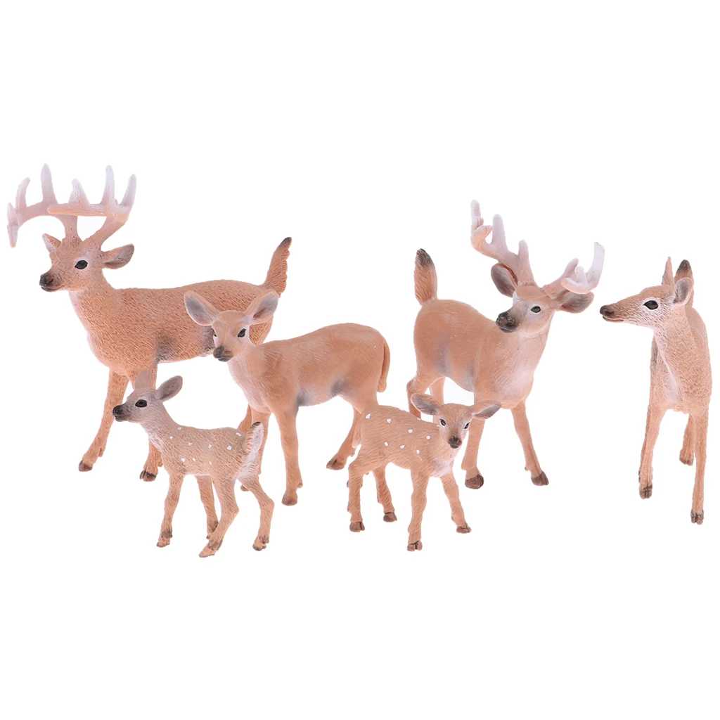 

1.77-4.13inch Height Whitetail Deer Simulation Animal Figurine Collection