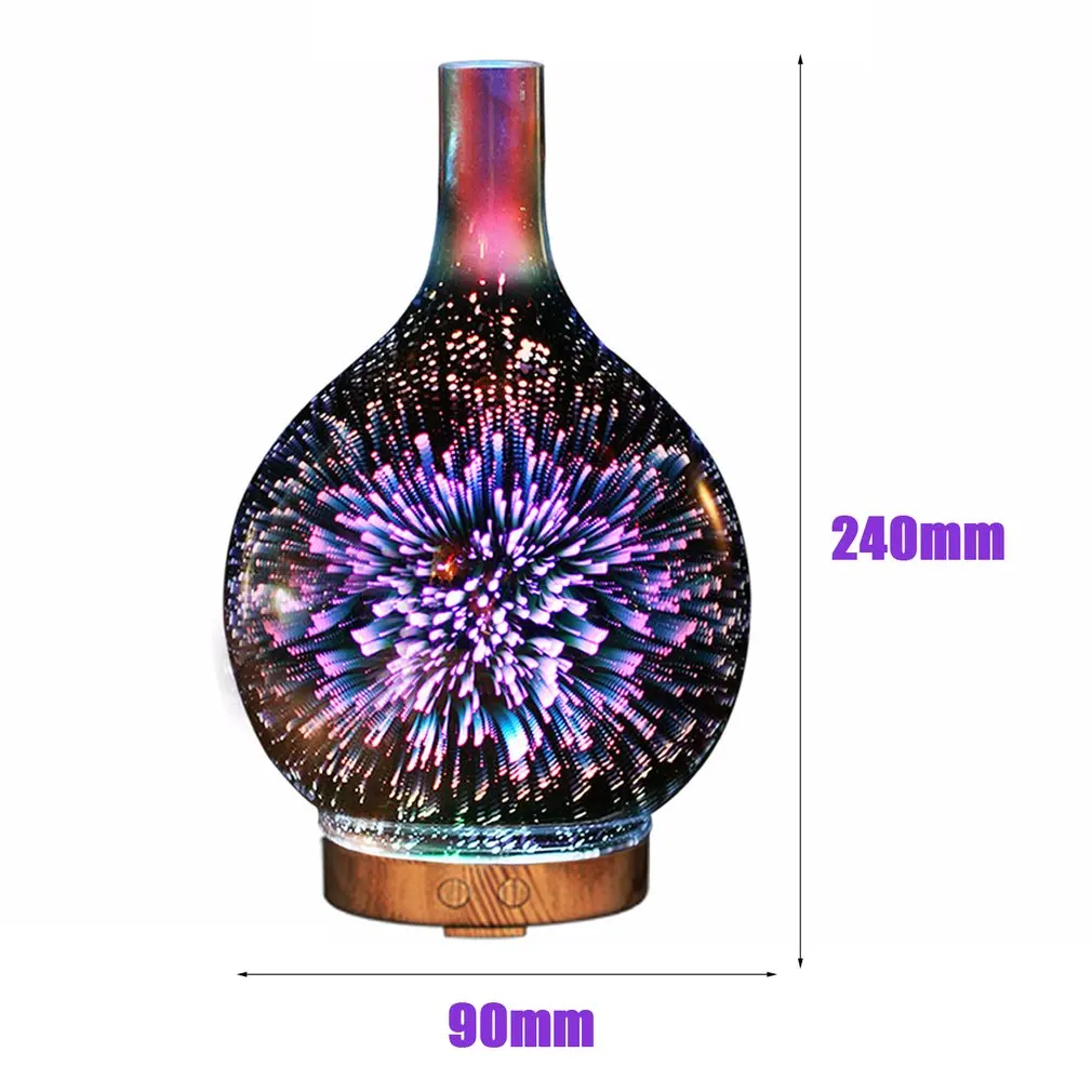 

2018 New 1PC 3D Glass Ball Pattern Humidifier Home Aroma Essential Oil Diffuser With Seven Color Night Lights Air Purification