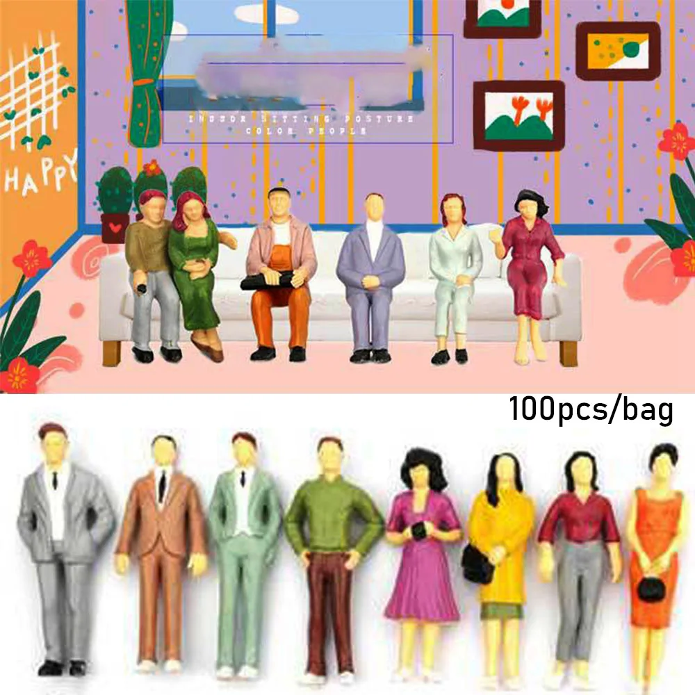 100 шт. моделирование фигурки людей пассажиры поезд пейзаж масштаб 1:100/1:150/1:75/1:50