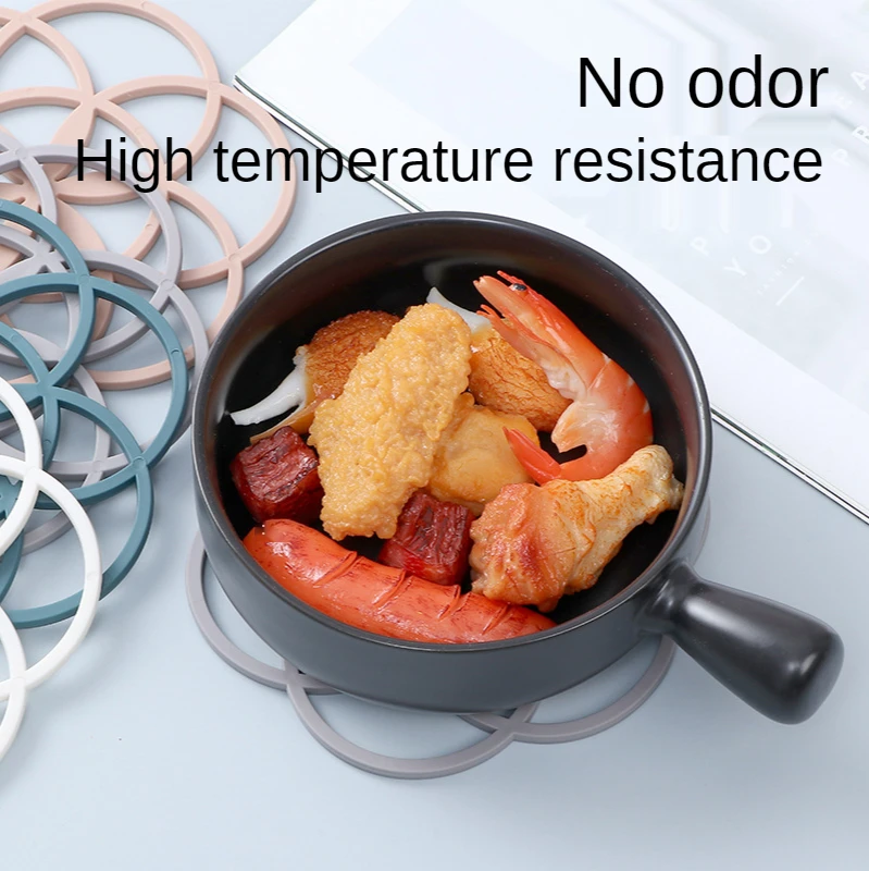 

Tea Coaster Nordic Style Household Goods High Temperature Resistant Silicone Heat Insulation Pad Anti-slip and Anti-scald