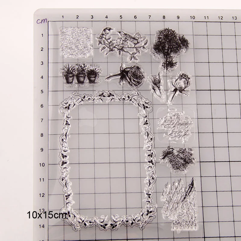 Резиновые прозрачные штампы Птица Цветок Дерево силиконовый штамп