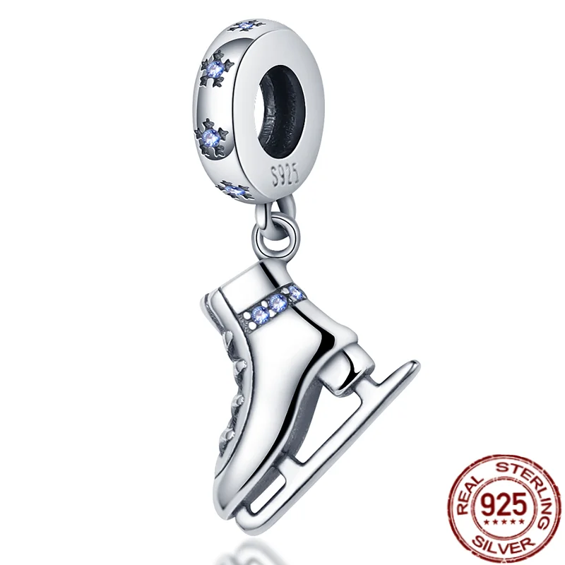 

2021 New 925 Sterling Silver Skates Charms Beads Fit Original Pandora Bracelet Bangle Making DIY Fashion Women Birthday Gifts