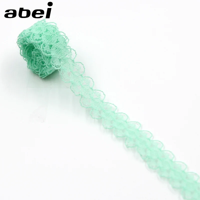 Кружевная лента мятного цвета для подарочной упаковки 15 мм 10 ярдов в партии