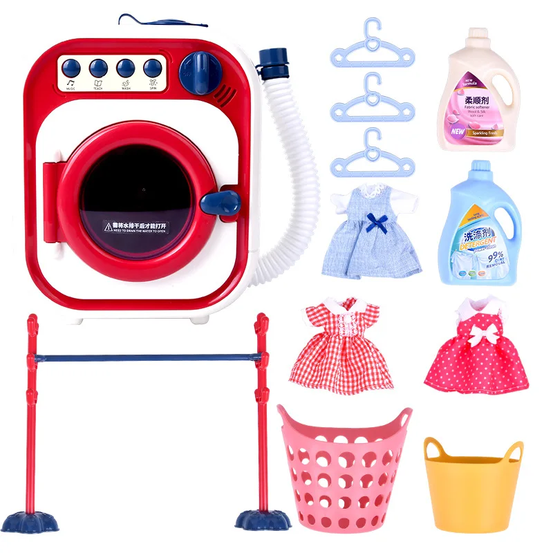 

Washing Machine Toy Simulation Small Household Appliances Electric Miniature Laundry Playset Pretend Play Toy for Kids