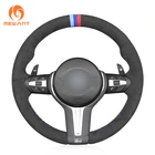 Темно-серый Алькантара черный чехол рулевого колеса автомобиля для BMW M2 F87 M3 F80 M4 F82 F83 M5 F10 M6 F06 F12 F13 X5 M F85 X6 F86