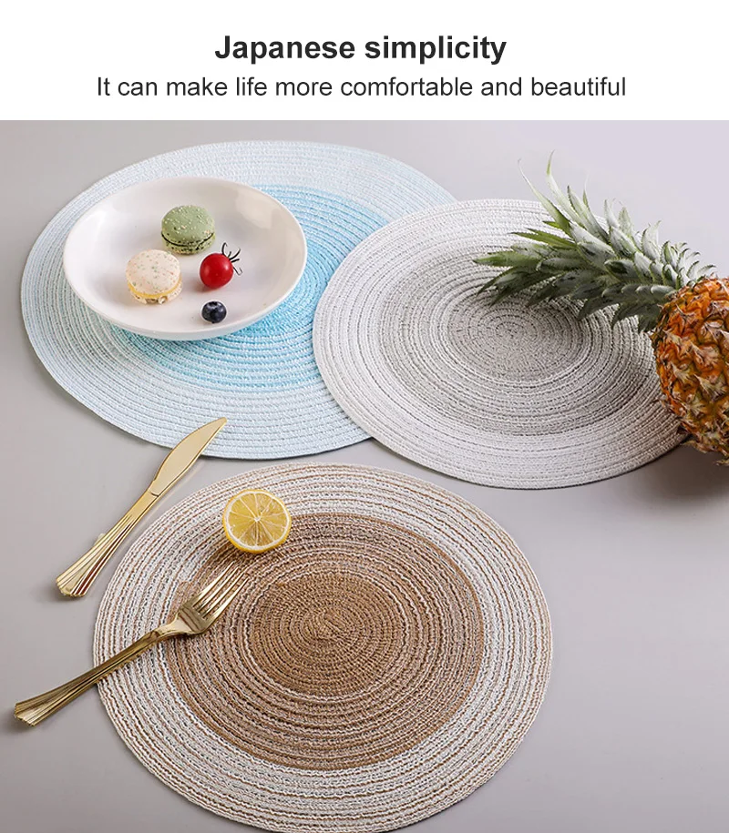 Круглый коврик для еды в скандинавском стиле теплоизоляция столовая посуда