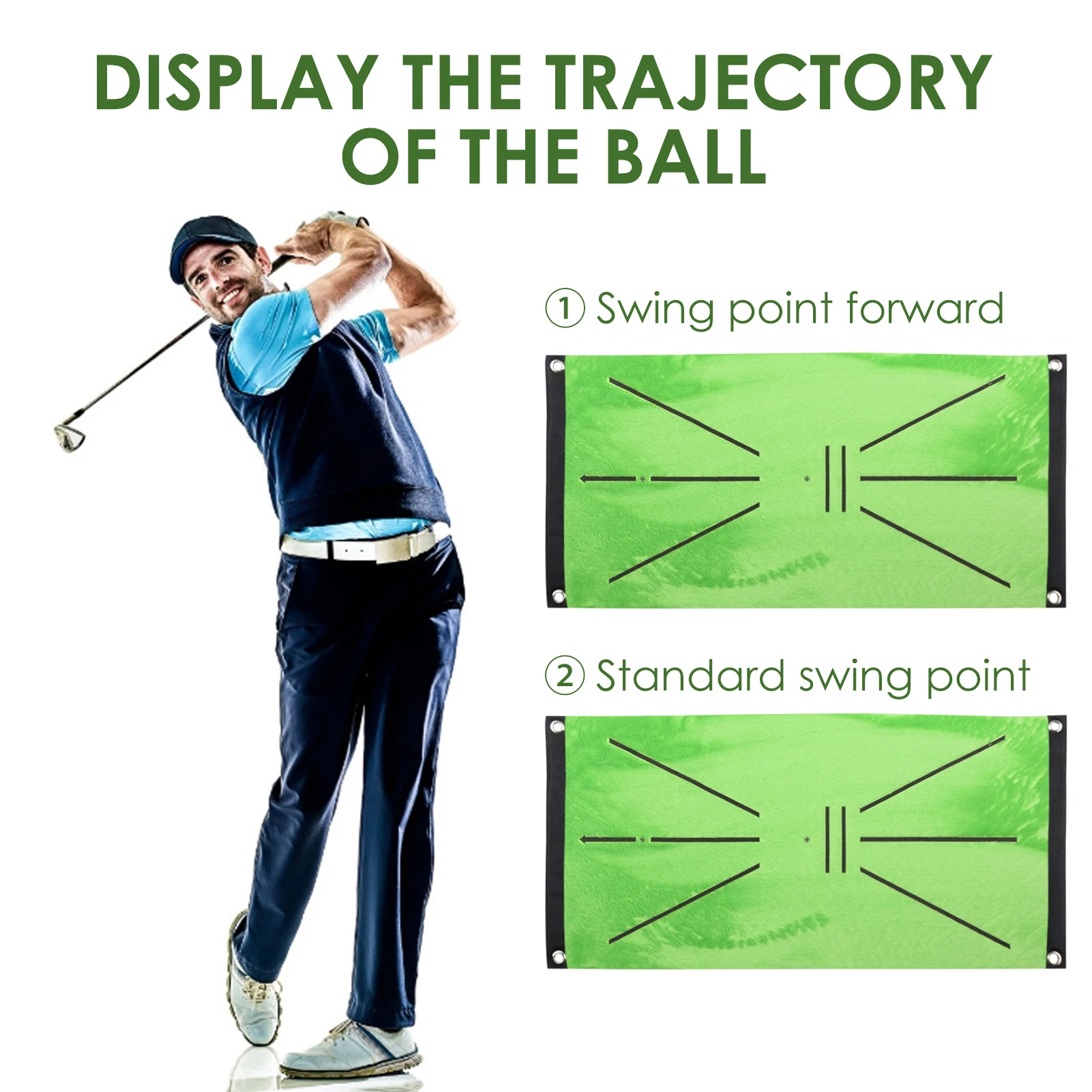 

Golf Swing Mat Swing Detection Batting Training Golf Swing Path Practice Training Aid Game and Gift for Home Office Outdoor Use