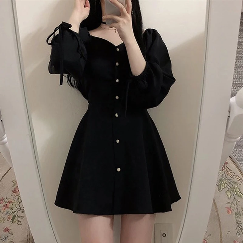 Трапециевидные шикарные платья женская мода корейский японский стиль дизайн