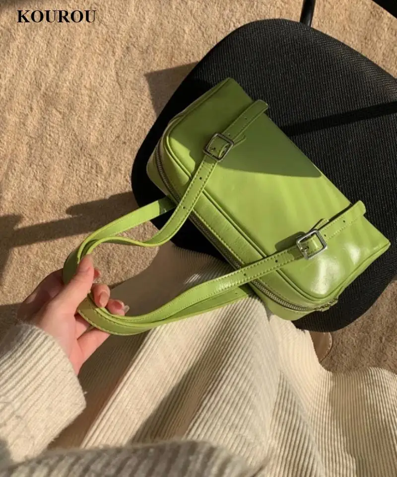 

Новинка 2021, сумка через плечо авокадо зеленого цвета, ретро-сумка для подмышек, Корейская сумка ins, новая Универсальная Портативная женская ...