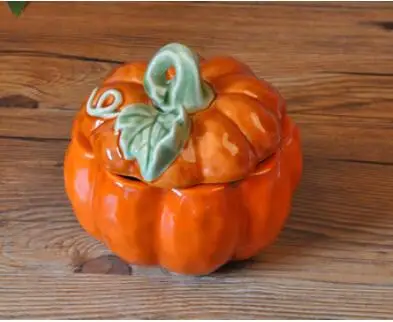Small pumpkin jar Чаша для хранения тыквы, тарелки, кружка, керамическая коробка для хранения масла, тарелка с крышкой, кухонный прибор - Цвет: Small pumpkin jar