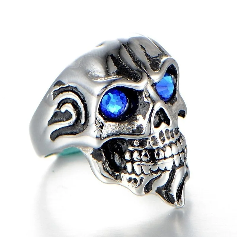 Стимпанк нержавеющая сталь Призрак кольцо для мужчин с черепом в стиле панк-рок