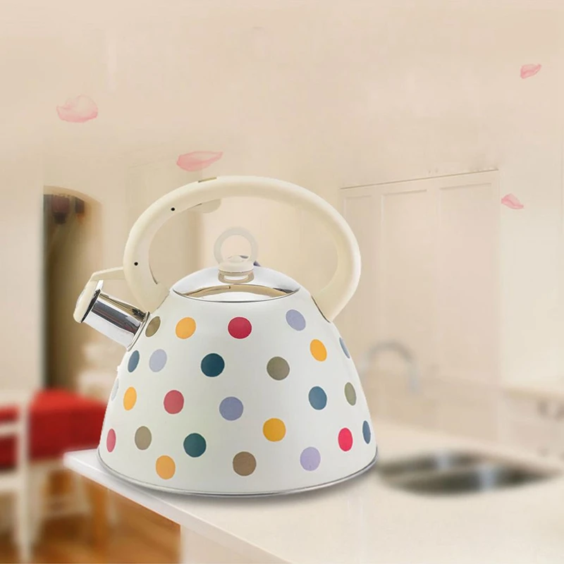 

3L Stainless Steel Whistling Tea Kettle Teapot with Heat-Resistant Handle Compatible with Various Cooking Utensils