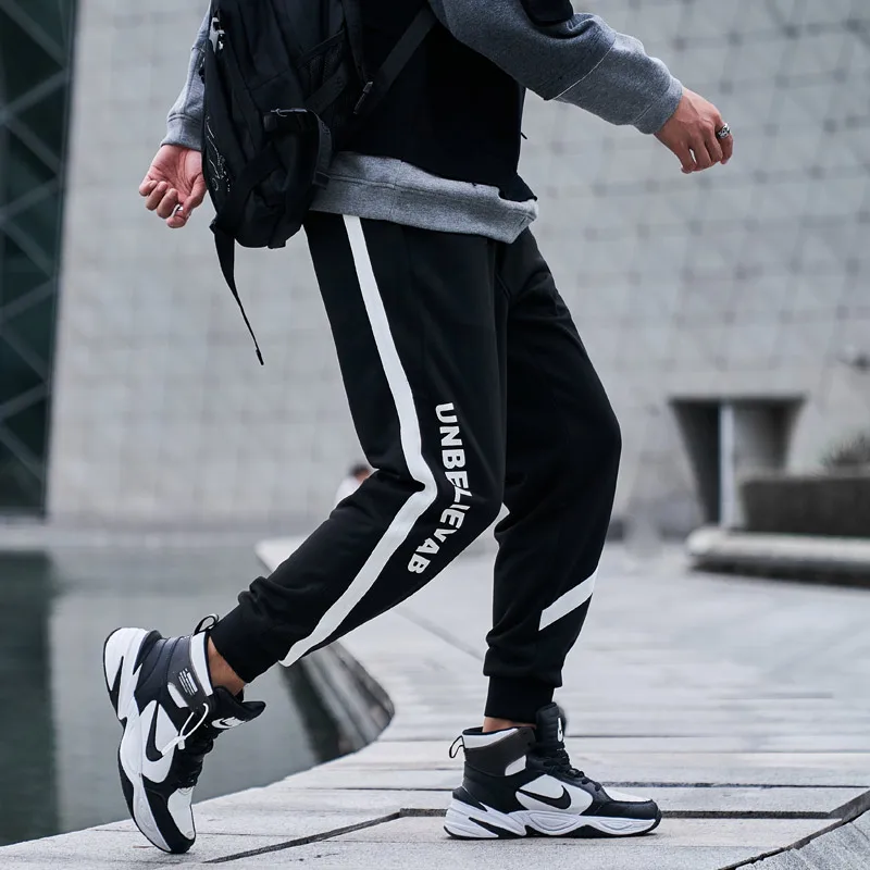 

GlacialWhale Mens Sweatpants Men 2021 Side Striped Techwear Joggers HipHop Japanese Streetwear Trousers Male Harem Pants for Men