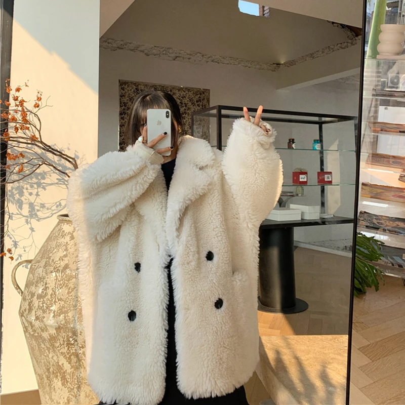 Шуба женская теплая большого размера из искусственного меха | Женская одежда