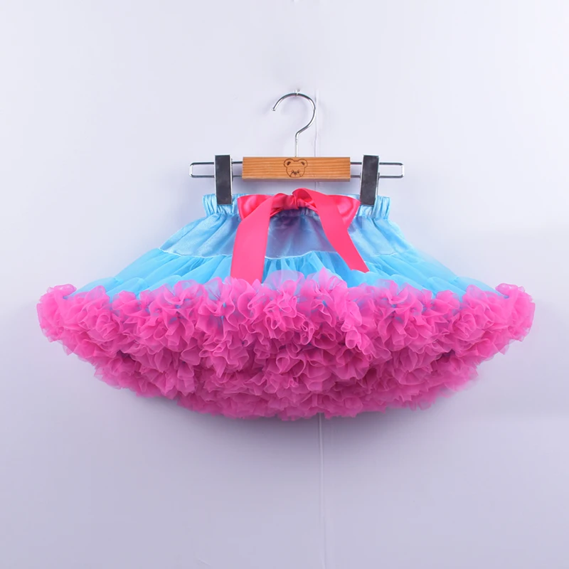 blue and hot pink Юбка-пачка для маленьких девочек пышная детская Балетные Костюмы детская юбка-американка для маленьких девочек Юбки для женщин принцессы из тюля для танцев Юбки для женщин для Обувь для девочек дешевые - Цвет: blue and hot pink