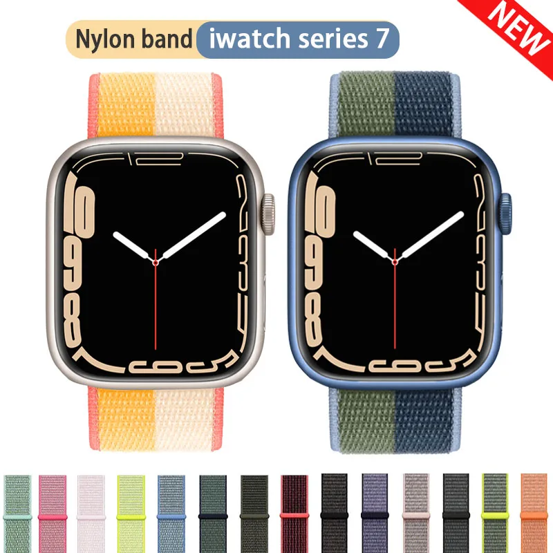 

Nylon Strap for apple watch band 44mm 40mm 42mm 38mm smartwatch wristband belt loop bracelet iWatch series 3 4 6 se 7 45mm 41mm