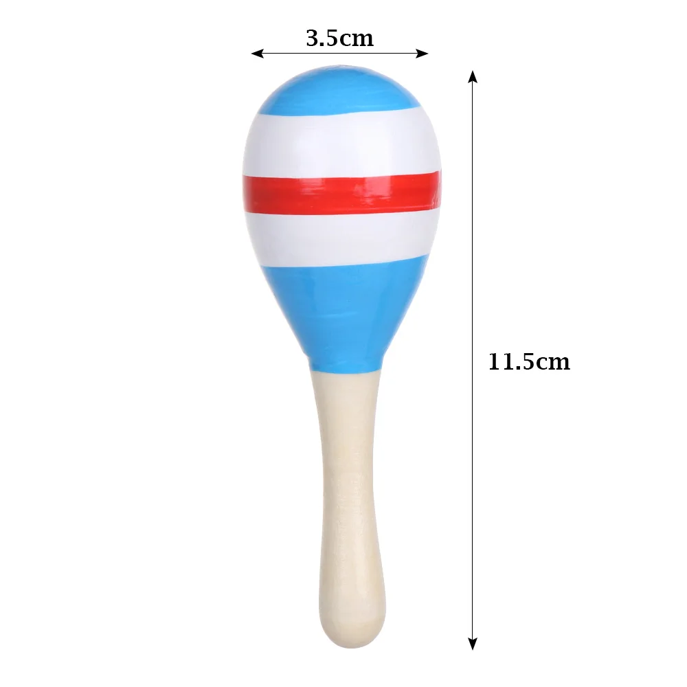 

6Pcs12x3.5cm Infant & Toddlers Wood Sand Hammer Wooden Maraca Rattles Sand Hammer Kids Musical Party Favor Child Baby Shaker Toy