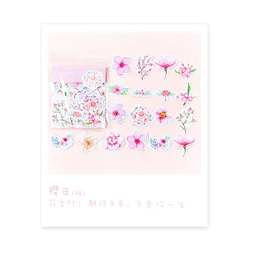 45 шт./компл. Kawaii вишня наклейки «цветы» с цветочным узором пуля журнал стикеров кавайные этикетки Скрапбукинг Материал милые наклейки - Цвет: 4