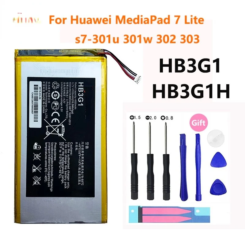 

Оригинальный аккумулятор HB3G1 & HB3G1H 100% мАч для Huawei MediaPad 7 Lite s7-301u 4000 w 301 302, аккумуляторы для планшетных ПК