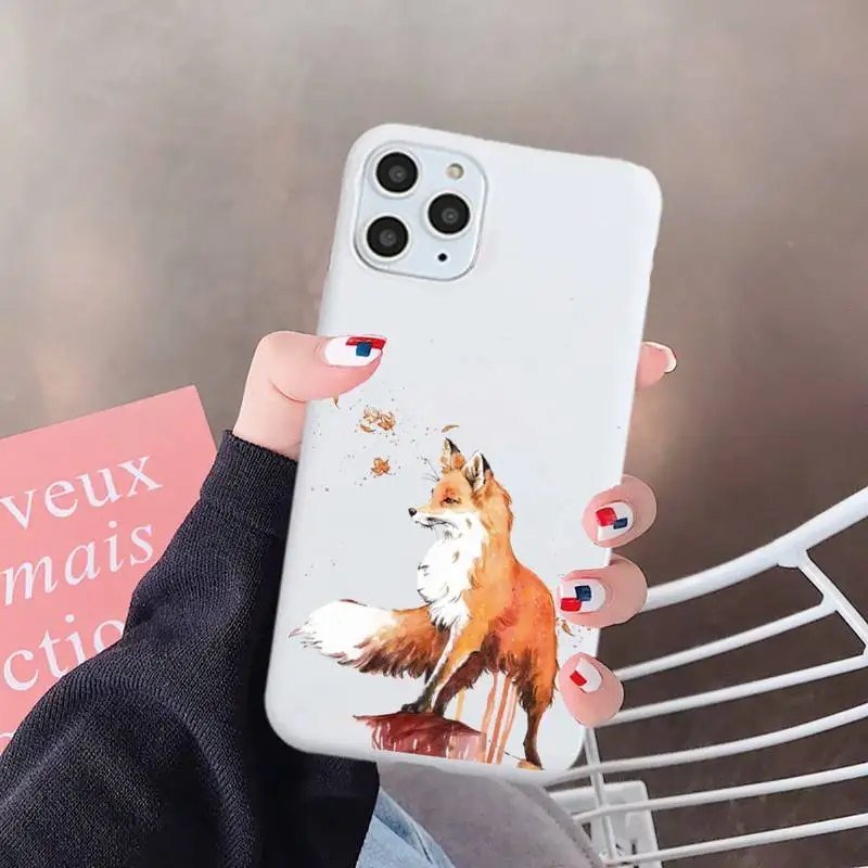 

fox cartoon funny cute animal Anti-fall luxury Phone Case cover Candy Color for iPhone 6 7 8 11 12 s mini pro X XS XR MAX Plus