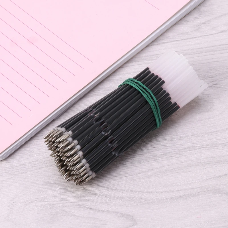 

100Pcs 0.7mm Ballpoint Pen Refill Black Blue Red Stationery School Office Supply