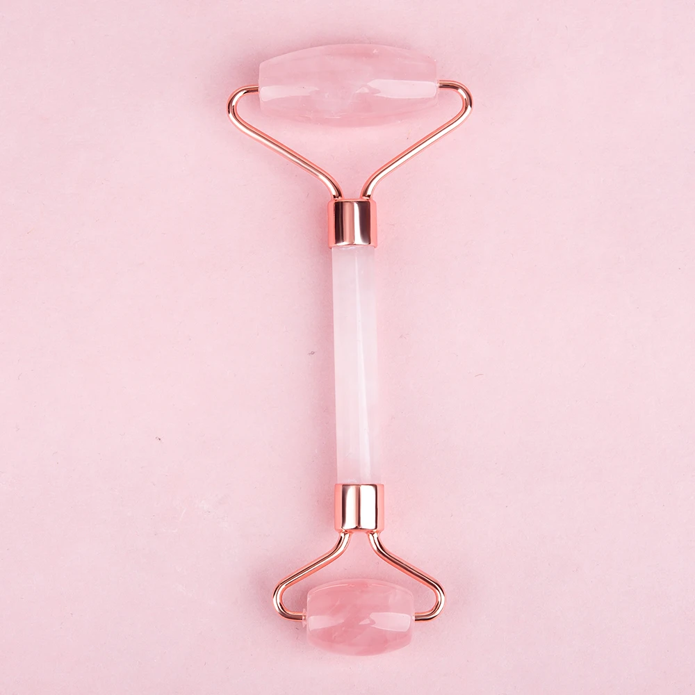 100% натуральный розовый кварц нефритовый ролик для подтяжки лица массаж против