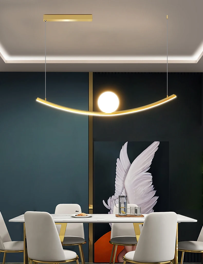 

LED Chandelier Dining Table Ceiling Lamp Dimmable Modern Bedroom Light with Remote Control Living Room Decorative Lights