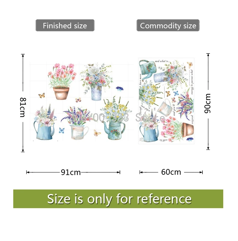 

Creative Flower Pot Wall stickers For Living Room Bedroom Baseboard Removable Wall Stickers Art Home Decor Plant Sticker