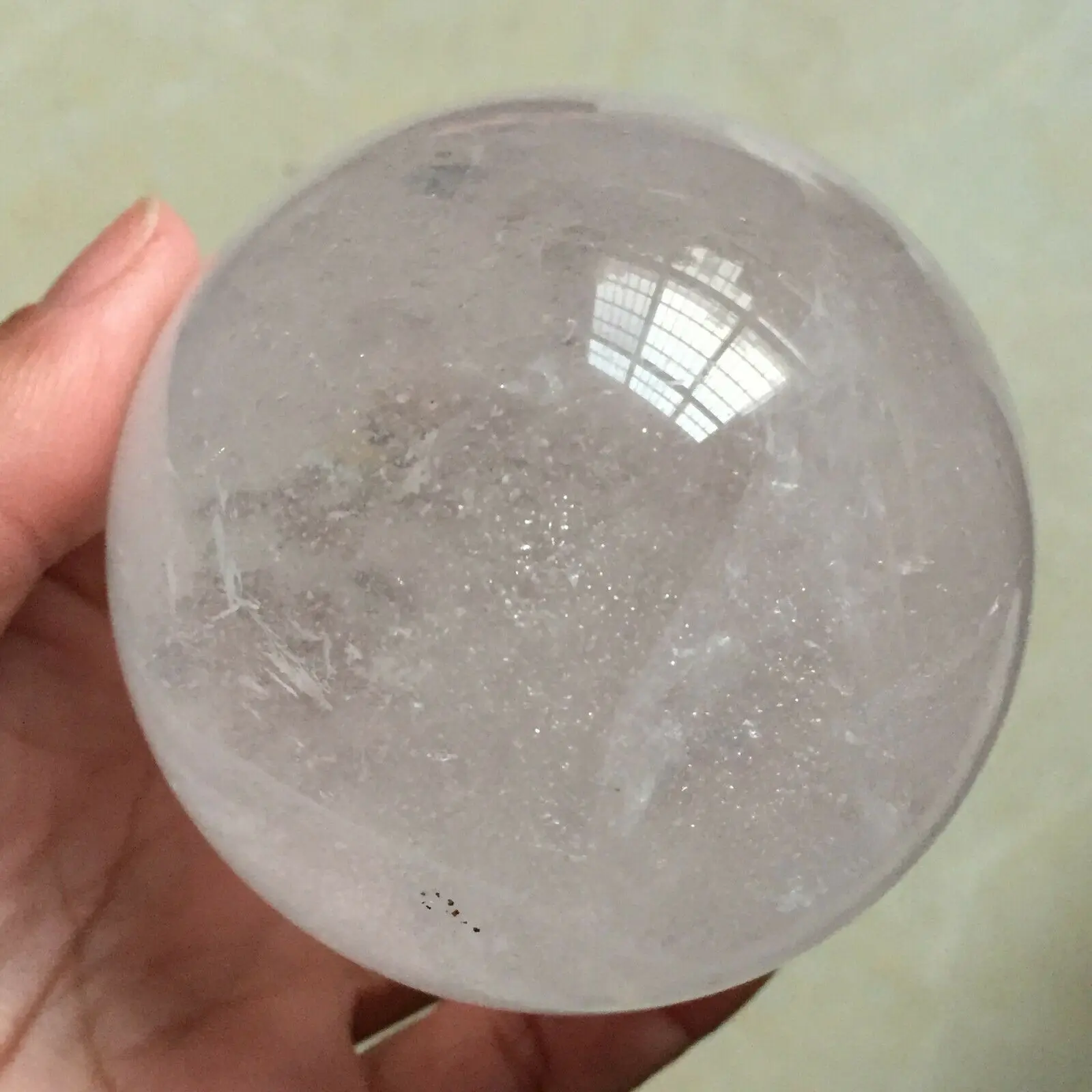 

Natural transparent white crystal quartz ball ball reiki gem healing