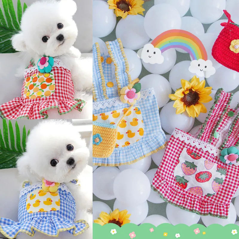 

Summer Dog Clothes Girl Pet Dress For Little Small Chihuahua Pomeranian Cat Clothes Skirt Puppy Pet Princess Clothes Clothing
