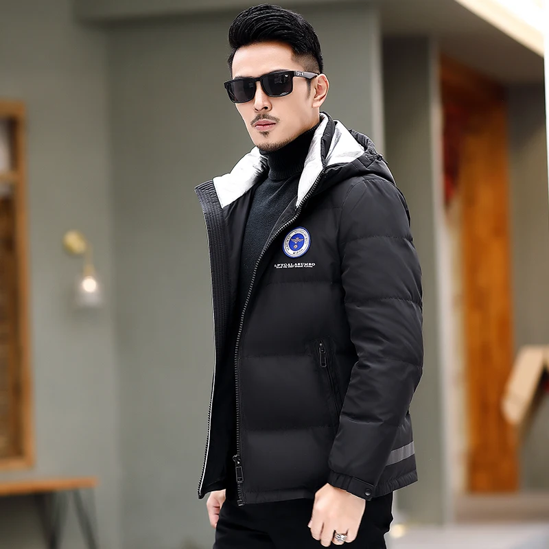 Casual Winter Mens Hooded 90% White Duck Down Jacket Outwear Tops Warm Puffer Coats Large Size 4XL Fashion Thick Parkas Clothing