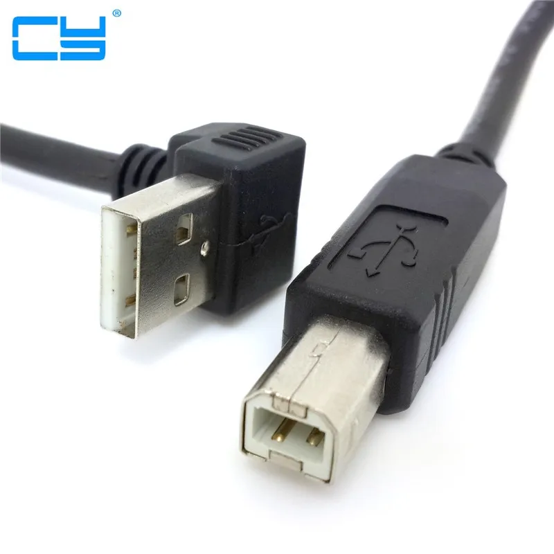 5PC 90 градусов вниз угловой USB 2.0 A мужчина к B кабель коннектор к принтеру жесткий диск бокс линия сканера 20см.