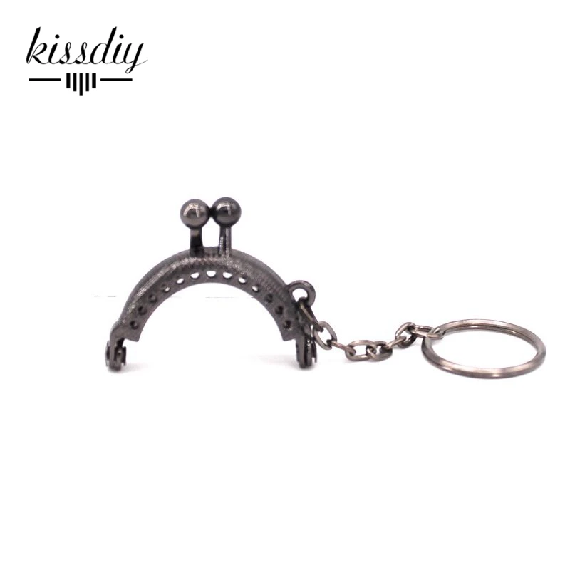 KISSDIY 25 шт. 4 см мини серебряные золотые серьги, кошелек, рамка, брелок, поцелуй, cluth, застежка diy, сумка, аксессуар - Цвет: Черный