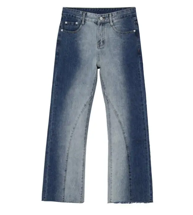 Jeans Men Street Ripped Jeans Men's Mopping Pants Loose Wash Straight-Leg  Denim Pants