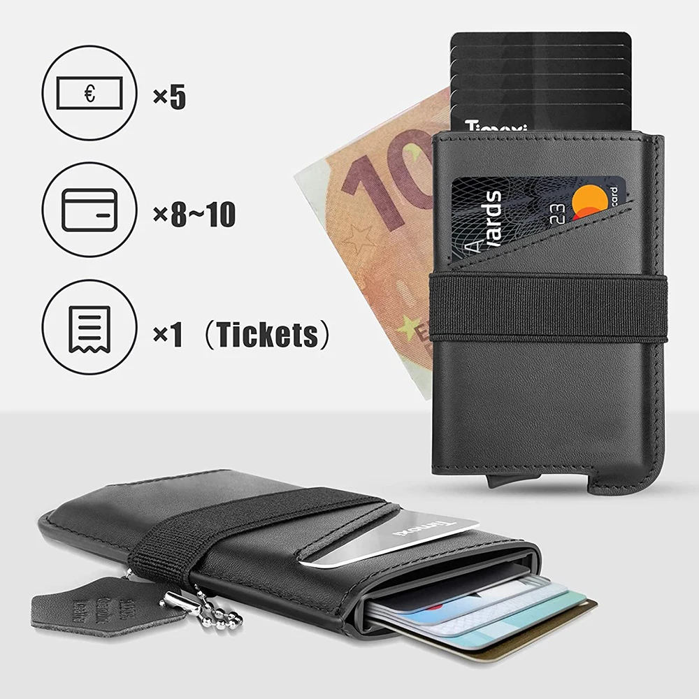 

Кошелек мужской Cizicoco, из держатель для карт натуральной кожи, с Rfid-блокировкой, тонкий, коробка для ID-Карты