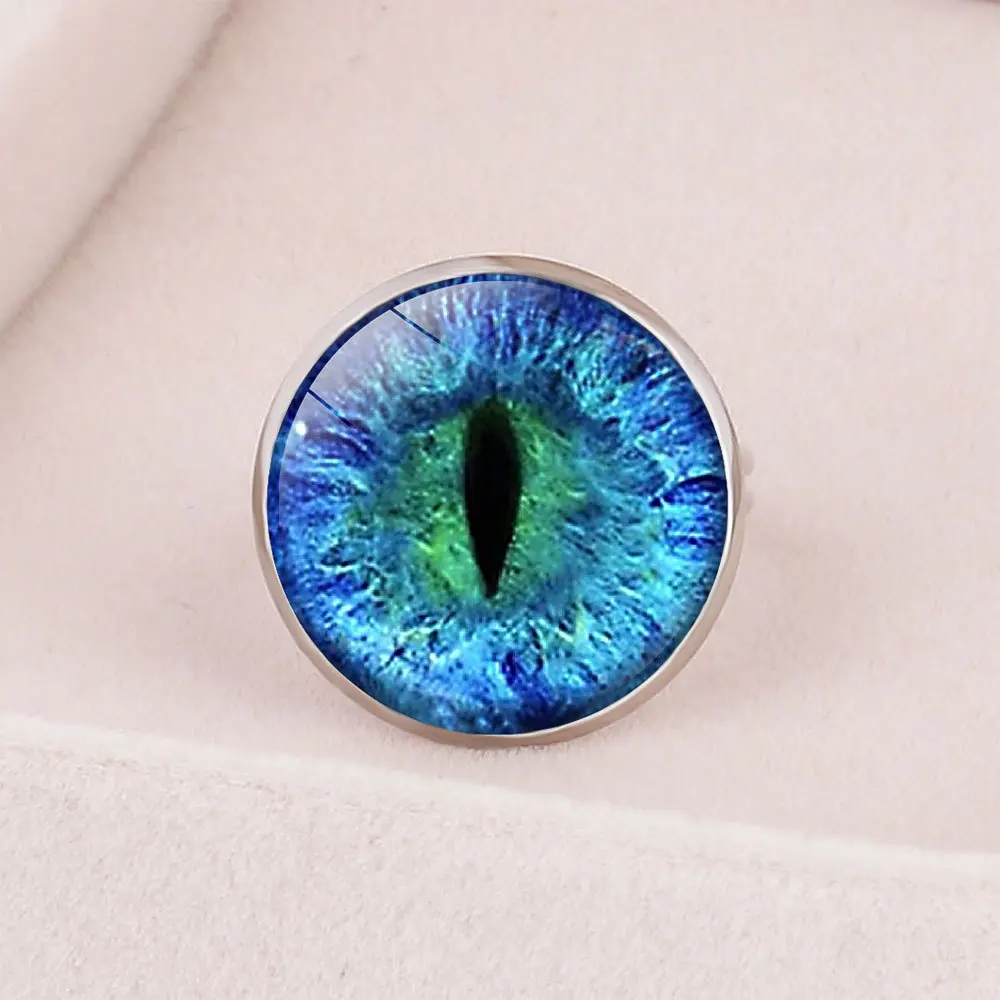 Винтажное кольцо с голубыми и зелеными глазами из драгоценных камней чакры хна