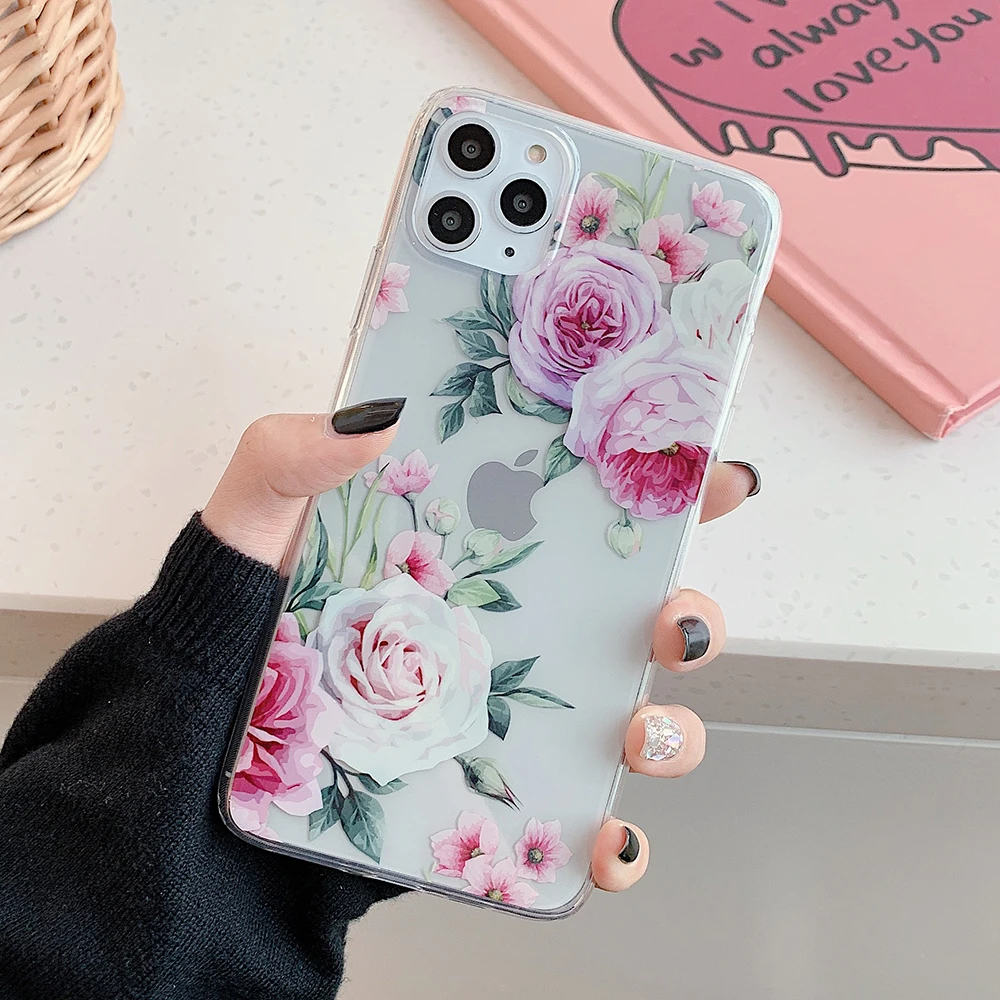 l LOVECOM листья и ананас Прозрачный чехол для телефона для iPhone 11 Pro Max XR XS Max 7 8 Plus X Прозрачная мягкая Гальваническая задняя крышка - Цвет: l