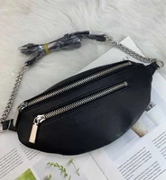 g016 new fashion womens functional chest bag waist bag double zipper high quality pu leather