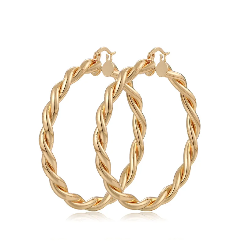 

Trendy Gold Color Big Circle Earrings for Women Party Wedding Gift Female Hoop Earring Accessories Korean Fashion Jewelry 2021