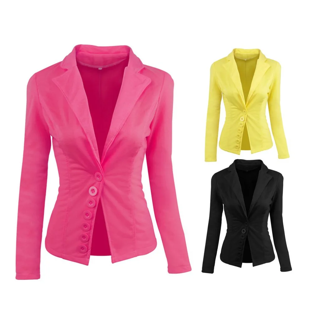 Женский офисный Блейзер однобортный маленький костюм с длинным рукавом женская