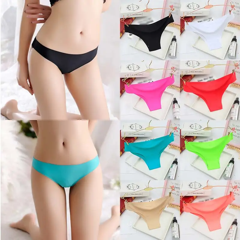 1 шт. хипстерские ледяные шелковые трусики сексуальные женские бесшовные